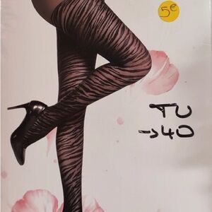 Black and Pink Zebra Print Tights